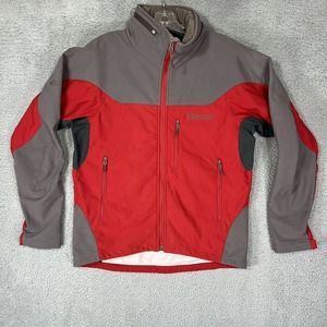Marmot Jacket Mens Medium Red Gray Windstopper Full Zip Packable Hood